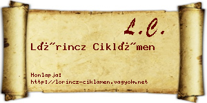 Lőrincz Ciklámen névjegykártya
